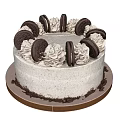 Delicious Light Colored Cake Decorated With Oreo Cookies And Swirl Cream Topping