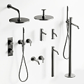 Modern shower hardware faucet shower 3d model