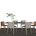 Modern Dining Table and Chair Combination Simple Dining Table and Chair Combination 3d model