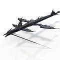 Black Dragon Sculpture With Long Body Spikes Wings And Fierce Design On White Background