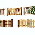 Wooden Garden Fences in Various Styles with Decorative Plants and Patterns