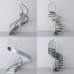 modern revolving staircase 3d model