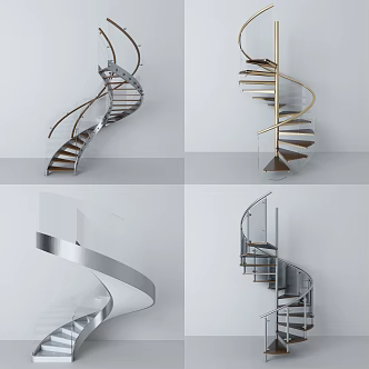 modern revolving staircase 3d model