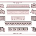 Various Decorative Gypsum Molding Styles With Ornate Patterns For Interior Architectural Design