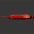 Vibrant Red Aquatic Fish With Shiny Scales Tail Fins And Reflection On Dark Background
