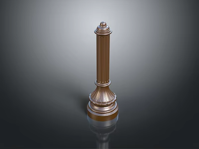 Scenic Landscape Featuring Elegant Classical Copper Column And Reflective Base Design 3d model