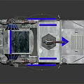 Construction Specialized Vehicle Featuring Top Mounted Devices Antenna Systems And Blue Striped Armored Exterior
