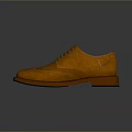 Brown Leather Shoes With Classic Lace Up Design And Stitched Sole Detail