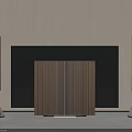 Modern Flat Screen TV With Wooden Cabinet And Tower Speakers Against Beige Wall