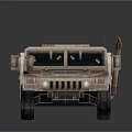 Rugged Copper Colored Armored Off Road Vehicle With Antenna And Large Tires