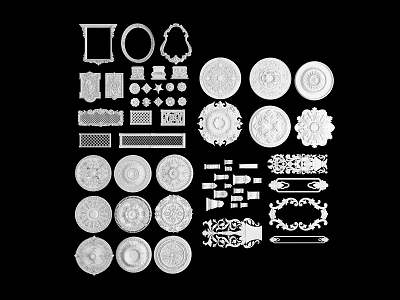 Ornate Carved Patterns Featuring Circular Designs Decorative Strips And Ornamental Elements 3d model