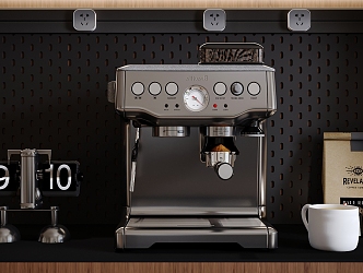 modern coffee machine mechanical clock coffee bean cup 3d model