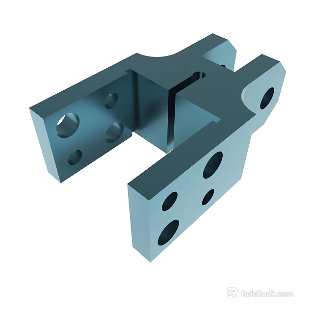 3D Rendered Industrial Metal Mechanical Component With Multiple Holes And Structural Design 3d model 