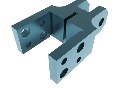 3D Rendered Industrial Metal Mechanical Component With Multiple Holes And Structural Design 3d model