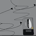 Sony Walkman Portable Audio Player With Coiled Headphone Wires And Directional Arrows
