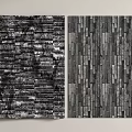 Modern Decorative Wall Panel Designs With Dark Stone And Wood Textures 3d model