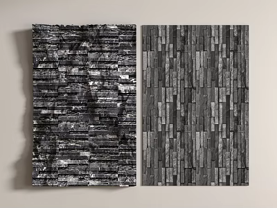 modern rubble wall molten rock 3d model