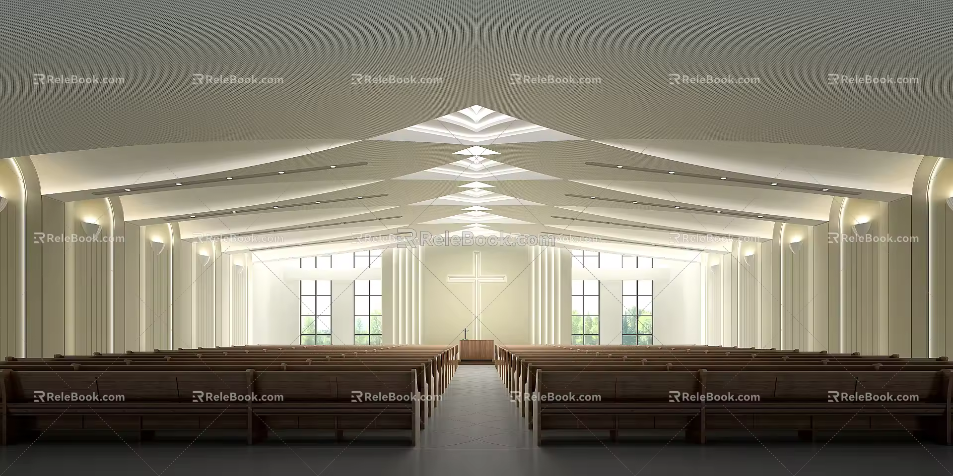 Modern Church Church Multi-function Hall 3d model