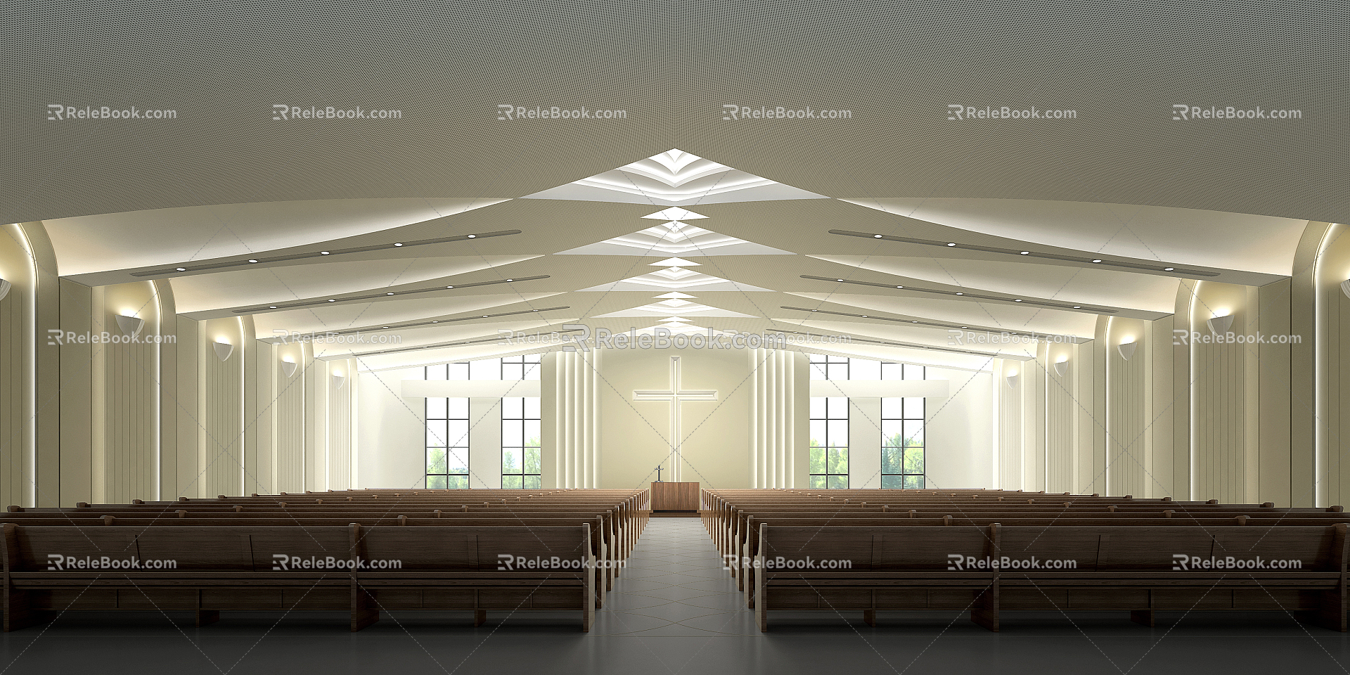 Modern Church Church Multi-function Hall 3d model