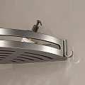 Bathroom Corner Stainless Steel Shelf With Drainage Design And Soap Dispenser
