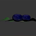 Organic Fresh Ripe Blueberries With Green Leaves On Dark Background