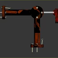 Industrial Mechanical Equipment With Long Black Frame And Red Roller Components 3d model