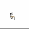 Simple Design Leisure Chair With Black Wooden Frame Brown Woven Seat And Horizontal Slat Back