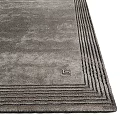 Modern Gray Square Rug With Detailed Textured Pattern And Soft Fabric Finish