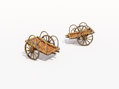 Wooden carriage 3d model