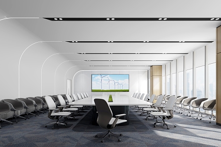 Modern Meeting Room Meeting Table and Chair 3d model