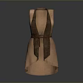 Comfortable Brown Beige Soft Fabric Casual Vest With Leather Belt For Daily Home Use