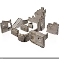 Ancient Stone Castle Ruins With Broken Walls And Historical Remains