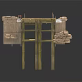 Modern Outdoor Elevated Structure With Bamboo Posts Wooden Deck And Storage Ladder