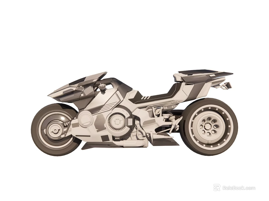Futuristic Concept Motorcycle With Sleek Aerodynamic Design Metallic Body And Mechanical Details 3d model 