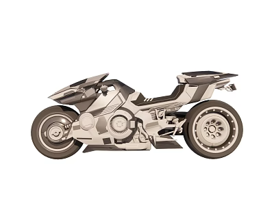 Futuristic Concept Motorcycle With Sleek Aerodynamic Design Metallic Body And Mechanical Details 3d model