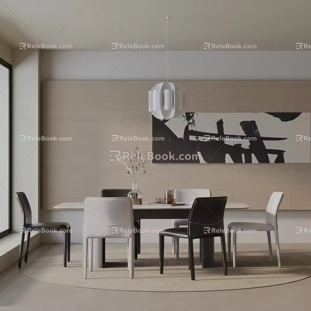 Modern table combination 3d model