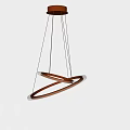 Modern Minimalist Chandelier With Hanging Circular Rings On White Wall Background
