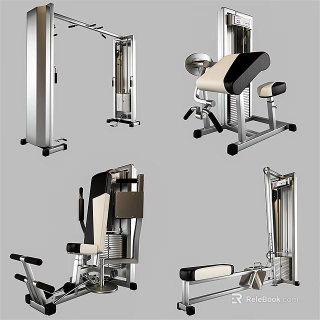 Professional Fitness Sports Equipment With Various Strength Training Machines And Adjustable Seats 3d model 