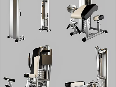Professional Fitness Sports Equipment With Various Strength Training Machines And Adjustable Seats 3d model