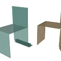 Modern Leisure Chairs Featuring Glass Striped Design Light Green And Gold Colors