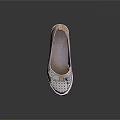 Pastel Pink Perforated Round Toe Flat Shoes With Bow Detail And White Sole