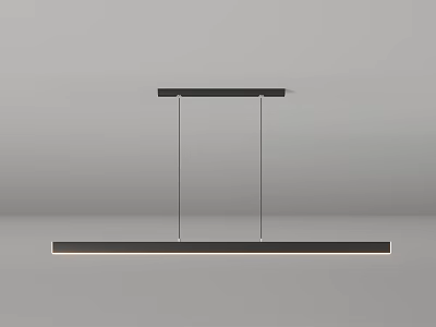 Modern Linear Pendant Light Design With Sleek Black Frame And White Light Hanging From Ceiling 3d model