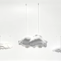 Cloud Shaped Pendant Lights Three Sizes Hanging on White Background