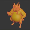 Cartoon Character Sheep like Creature With White Body Pink Nose Horns And Stocky Limbs
