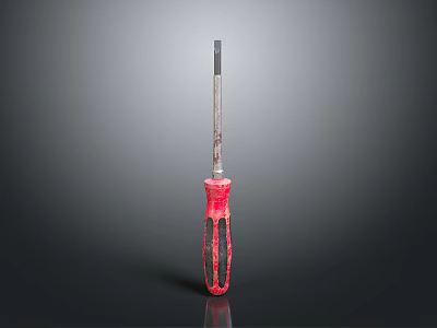 High Quality Hardware Tool Screwdriver With Red Handle And Ergonomic Grip 3d model