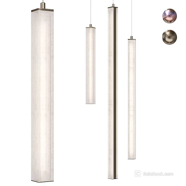 Modern Cylindrical Pendant Lights With Linen Shade And Metal Frame For Interior Design 3d model 