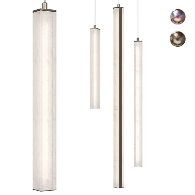 Modern Cylindrical Pendant Lights With Linen Shade And Metal Frame For Interior Design 3d model