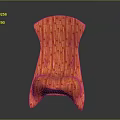 Modern Orange Textured Leisure Chair With Woven Pattern And Artistic Curved Legs Design