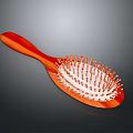 Wooden Hair Brush with Orange Handle and White Bristles for Daily Grooming