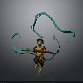 Ninja Turtle Character With Blue Flowing Energy And Red Warrior Armor